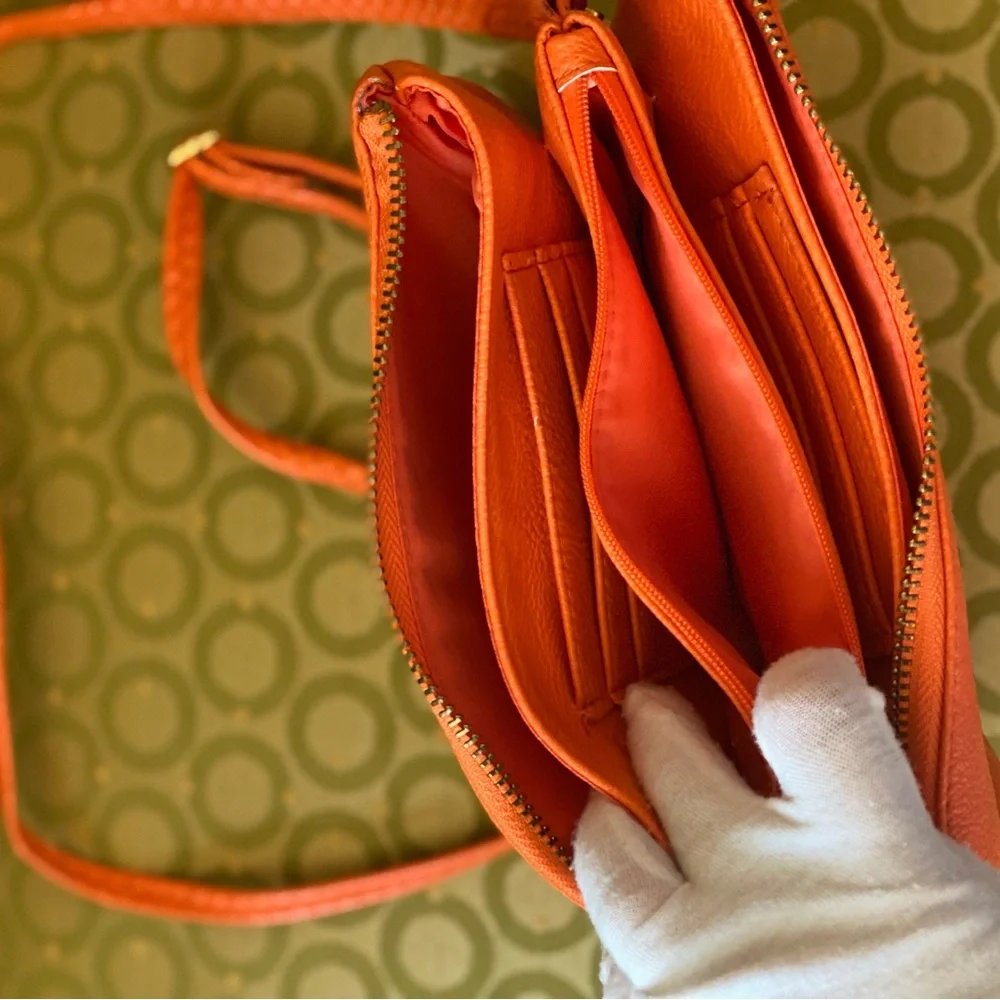 Orange crossbody bag/wallet